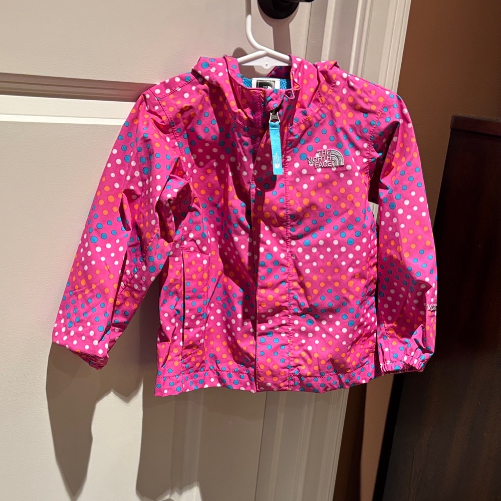 The North Face Pink Jacket with Colorful Dots